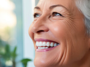 mulher idosa sorrindo